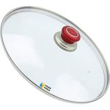 Tencere Sahan Tava Cam Kapağı Kapak 36 cm Kırmızı Tutma Tepesi - Adet-Set