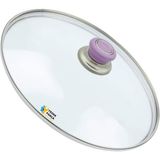 Tencere Sahan Tava Cam Kapağı Kapak 36 cm Lila Tutma Tepesi - Adet-Set
