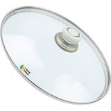 Tencere Sahan Tava Cam Kapağı Kapak 40 cm Beyaz Tutma Tepesi - Adet-Set