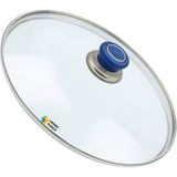 Tencere Sahan Tava Cam Kapağı Kapak 40 cm Mavi Tutma Tepesi - Adet-Set