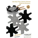 Tencere Tava Borcam Koruyucu Çizdirmez Non Keçe 12'Li Set Çizilmeye Darbeye Karşı Dayanıklı Koruma