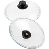 Tencere ve Tavalar Için Cam Tencere Kapağı Yüksek Isıya Ocak + Fırına Dayanıklı Pyrex Cam K - Standart