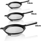 Tencereye Takılabilen 3 Boy Tel Süzgeç Seti-Un Eleği-Süzgeç-Kevgir 22CM-18CM-14CM