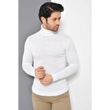 Tenda Moda Tena Moda Erkek Beyaz Tam Balıkçı Yaka Basic Triko Kazak - XL