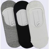 Tenda Moda Tena Moda Erkek Gri-Siyah-Beyaz 3'lü Silikonlu Babet Çorap - Standart