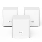 Tenda Nova MX3 Mesh (3 Paket) - 6 AX1500 Wi-Fi Mesh Sistemi, Çift Bantlı WLAN Mesh Router, 3-5 Parça Kapsama, Kolay Kurulum, Ebeveyn Kontrolü, 2,4 GHz + 5 GHz, 2 Bağlantı Noktalı