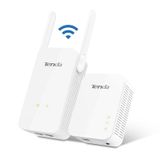 Tenda PH5 WLAN Powerline Adaptör Seti (1000Mbit/s Powerline + 300Mbit/s WLAN, 3 LAN Bağlantı Noktası, WiFi Klonlama, Tak ve Çalıştır, Diğer Markaların Adaptörleri ile Uyumlu) Beyaz