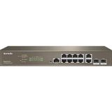 Tenda TEG5312F 8 Port 10-100-1000 2 Port SFP L2 Çelik Kasa Rack Mount Yönetilebilir Switch
