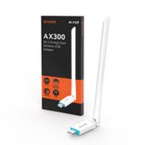 Tenda WLAN USB Stick PC Adaptörü, AX300 2.4G 286Mbit/s, 6dBi Anten, Soft-AP, WPA2, Windows 7/10/11, U2