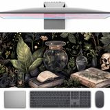 TENG DA QING Dark Academia Masa Matı Mouse Pad XL Genişletilmiş Büyük Oyun Masası Pedi Fare Altlığı, Mistik Yeşil Bitki Bilgisayar Dizüstü Bilgisayar Klavyesi ve Fare Altlığı, Kadınlar Kız Ofis için Masaüstü
