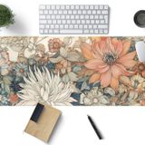 TENG DA QING Japon Minimalist Çiçekli Masa Matı Estetik Çiçekler XL Büyük Uzatılmış Oyun Mouse Pad Dikişli Kenarlar, Büyük Dizüstü Bilgisayar Klavyesi ve Fare Altlığı Kız Kadın Ofis Dekoru için 80 x 30 cm