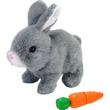 Tenghuishiye Simülasyon Elektrikli Peluş Tavşan Zıplayan Kıpır Kıpır Tavşan Peluş Oyuncak (Yurt Dışından) - Gri