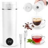 Tengızuohz Seyahat Su Isıtıcısı Küçük, 450ML Mini Su Isıtıcısı Taşınabilir, 6 Sıcaklık Seviyesi Ile, Kamp Seyahati Için Isıtma Otomatik Kapanma (Inci Beyazı)