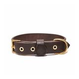 Tengri Handmade Deri Köpek Tasması Kahverengi L (46-55 CM) Cl-Te-Br-L