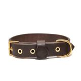 Tengri Handmade Deri Köpek Tasması Kahverengi M (36-45CM) Cl-Te-Br-M