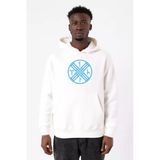 Tengri Tamga Beyaz Erkek 3İp Kapşonlu Sweatshirt