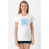 Tengri Tamga Beyaz Kadın Bisikletyaka Tshirt