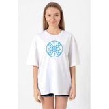 Tengri Tamga Beyaz Kadın Oversize Tshirt