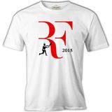 Tenis - Federer 2015 Beyaz Erkek Tshirt - XL