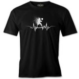Tenis- Heartbeat Oyun Siyah Erkek Tshirt