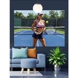 Tenis Oynayan Sporcu Kadın Dekoratif Kanvas - Mdf Ahşap Tablo