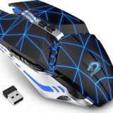 TENMOS T12 Kablosuz Oyun Mouse Şarj Edilebilir, 2.4G Sessiz Optik - Yıldızlı Siyah