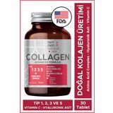 Tennen Nutrition Tip 1,2,3,5 Kolajen Tablet C Vitamini, Hyaluronic Acid, Elastin, Biotin, Selenyum, Folik Asit, Vitamin E, Vitamin D, Vitamin B Complex, Advanced Amino Acid Collagen Complex içerir