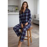 Tenra Kadın Pijama Takımı Boydan Düğmeli Likralı Viskos Kumaş