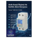 TENSE Gke-63 Monofaze Voltaj Koruma Ve Akım Koruma Rölesi, Enerji Sayacı, Kaçak Akım Rölesi