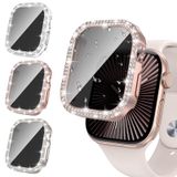 Tensea [Apple Watch Ekran Koruyucu Kılıf Serisi 9 8 7 45 mm Aksesuarlar için 3 Paket, iWatch Sert PC Elmas Tampon Kılıf Dahili Temperli Cam Film, Kadınlar Kızlar için Koruyucu Bling Yüz Kapağı, 45 mm