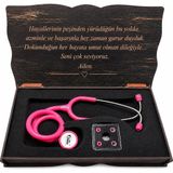 Tenso Kişiye Özel Kutulu Stetoskop I Steteskop Kişiye Özel Pediatrik - Pembe