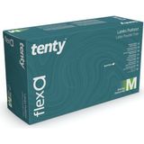 Tenty Flexa Beyaz Pudrasız Latex Eldiven M 100'lü