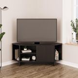 TEO B1330 Köşe TV Ünitesi TV Sehpası Siyah Modern Kapaklı 48 inç