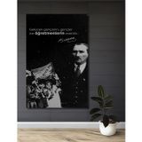 Teona Ahşap Atatürk İmzalı İlham Verici Söz Ahşap Mdf Dikdörtgen Ev,İşyeri Duvar Tablo