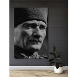 Teona Ahşap Atatürk Siyah Beyaz Ahşap Mdf Dekoratif Dikdörtgen Ev,İşyeri Duvar Tablo