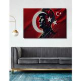 Teona Ahşap Atatürk Temalı Dekoratif Ahşap Mdf Dikdörtgen Ev,İşyeri Duvar Tablo