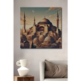 Teona Ahşap Ayasofya Camii Suluboya Görünümlü Ahşap Mdf Dekoratif Dikdörtgen Ev,İşyeri Duvar Tablo