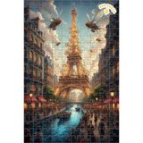 Teona Ahşap Buharlı Paris Rüyası Yağlı Boya Görünümlü Çift Katlı Çerçeveli Ahşap Puzzle 200 PARÇA 25x35