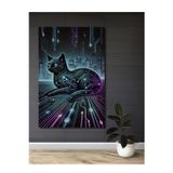 Teona Ahşap Dijital Kedi Modern Sanat Dekoratif Ahşap Mdf Dikdörtgen Ev,İşyeri Duvar Tablo
