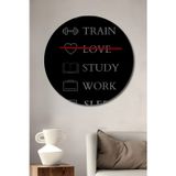 Teona Ahşap Dualarla Yaşa Çalış Sonra Uyu Dekoratif Ahşap Mdf Yuvarlak Ev,İşyeri Duvar Tablo