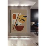 Teona Ahşap Geometrik Bitki Desenli Modern Ahşap Mdf Dekoratif Dikdörtgen Ev,İşyeri Duvar Tablo