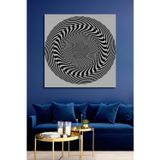 Teona Ahşap Hipnotik Spiral Geometrik Dekoratif Ahşap Mdf Dikdörtgen Ev,İşyeri Duvar Tablo