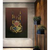 Teona Ahşap İslami Sanat Camii Motifi Dekoratif Ahşap Mdf Dikdörtgen Ev,İşyeri Duvar Tablo