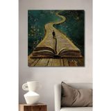 Teona Ahşap Kitap Yolu Soyut Sanat Ahşap Mdf Dekoratif Dikdörtgen Ev,İşyeri Duvar Tablo
