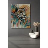 Teona Ahşap Leopar Bohem Sanat Dekoratif Ahşap Mdf Dikdörtgen Ev,İşyeri Duvar Tablo