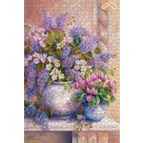 Teona Ahşap Leylak Çiçekleri Dekoratif Çift Katlı Çerçeveli Asılabilir Ahşap Puzzle 1000 PARÇA 50X70