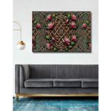 Teona Ahşap Lotus Çiçekli Soyut Sanat Dekoratif Ahşap Mdf Dikdörtgen Ev,İşyeri Duvar Tablo