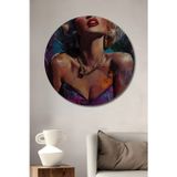 Teona Ahşap Marilyn Monroe Pop Art Ahşap Mdf Dekoratif Yuvarlak Ev,İşyeri Duvar Tablo
