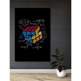Teona Ahşap Matematik Sihri Küp Sanat Ev,antre,salon,ofis,mutfak Tablosu Görünümlü Dekoratif Ahşap - 90 x 60 - Kırmızı