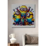 Teona Ahşap Minions Dekoratif Ahşap Mdf Dikdörtgen Ev,İşyeri Duvar Tablo